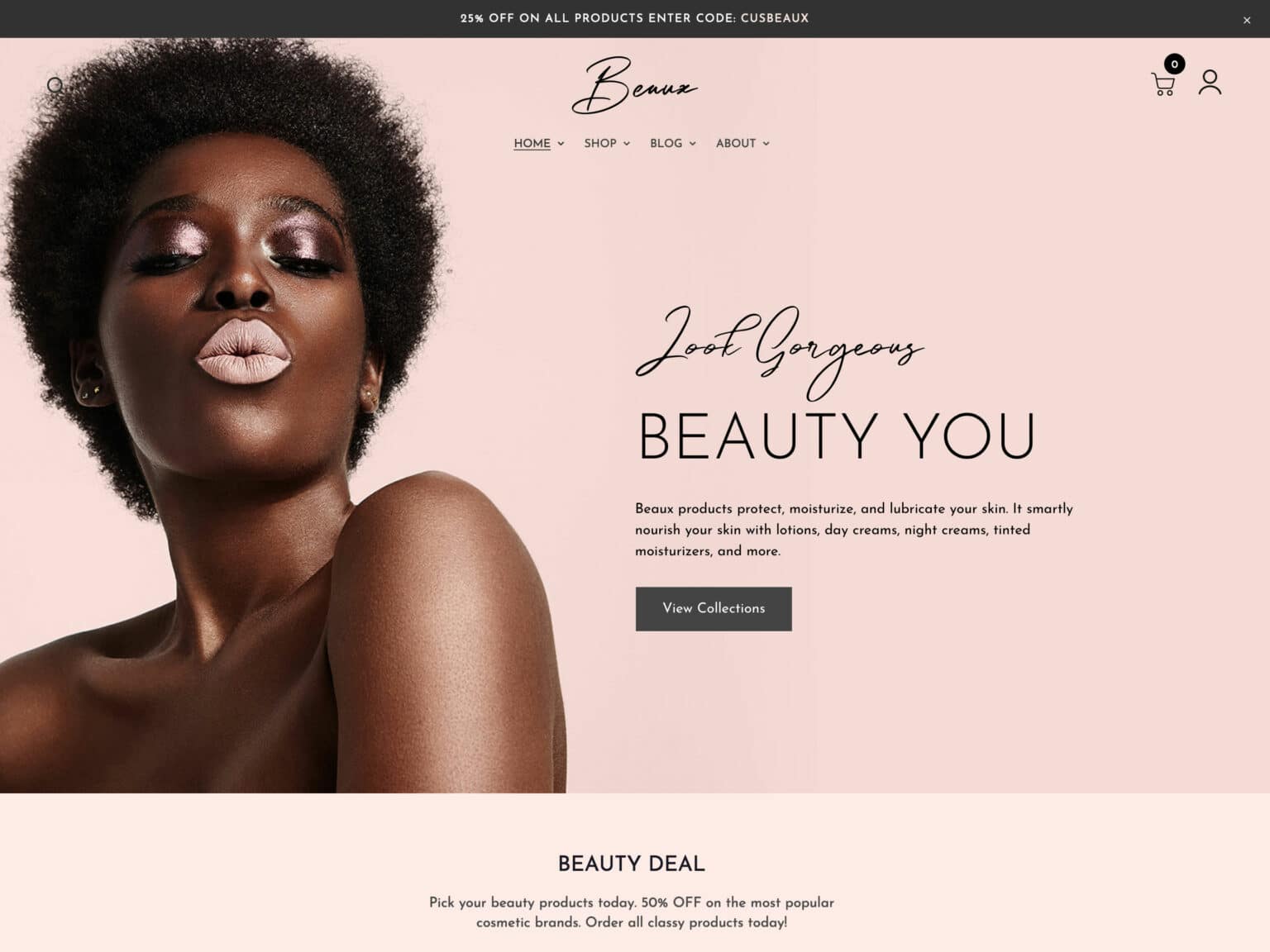 Website design for beauty and health and cosmetics store