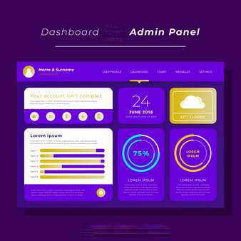 dashboard user panel with flat design 23 2147887303