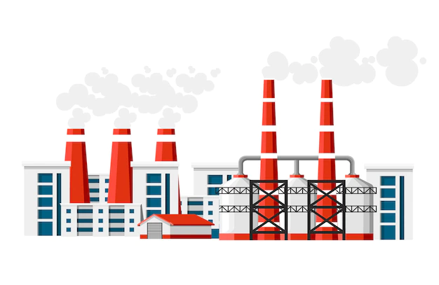 factories with smoke pipes environmental pollution problem earth factory pollute with carbon gas illustration illustration white background 257455 1207