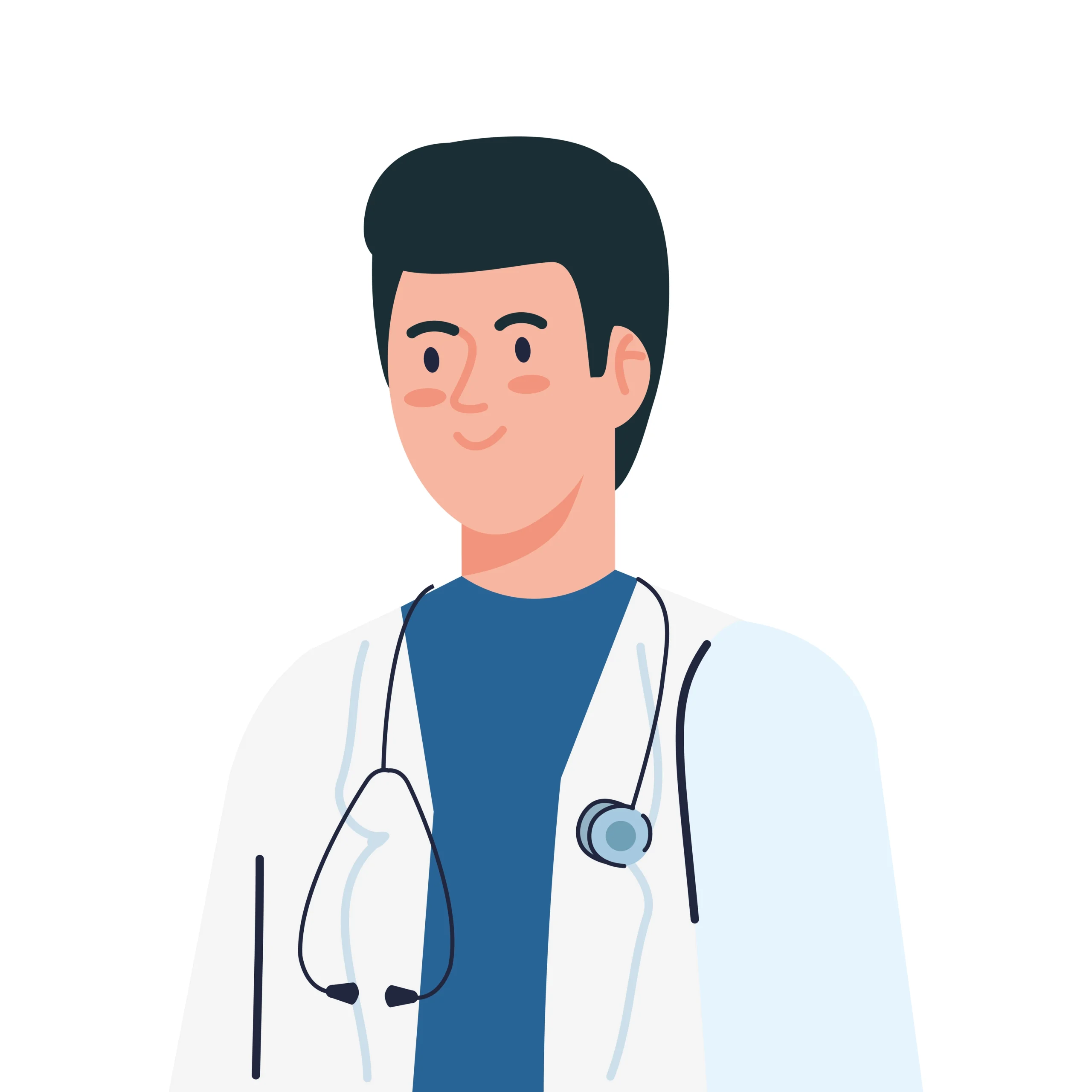 masculine doctor on white background free vector scaled