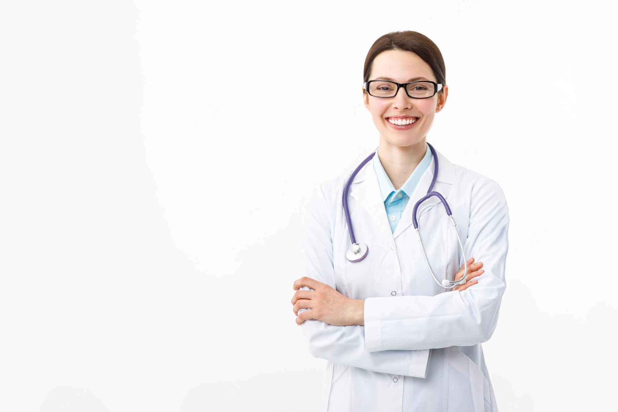 portrait attractive woman doctor with stethoscope white background 168410 2311
